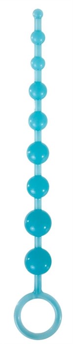 Голубая анальная цепочка-елочка Pleasure Beads - 30 см. - фото 443020