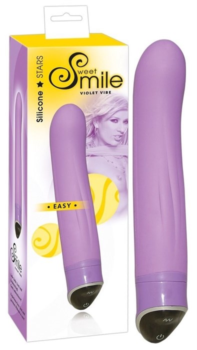 Фиолетовый вибратор Smile Easy - 22 см. - фото 443393