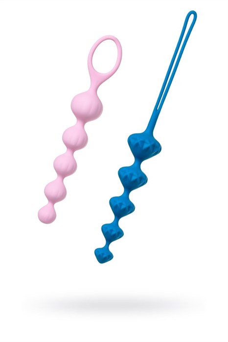 Набор из 2 цветных анальных цепочек Satisfyer Love Beads - фото 444047