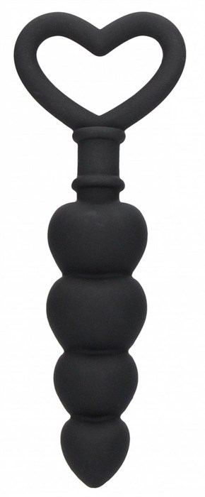 Черная анальная елочка Anal Love Beads - 15,3 см. - фото 444104