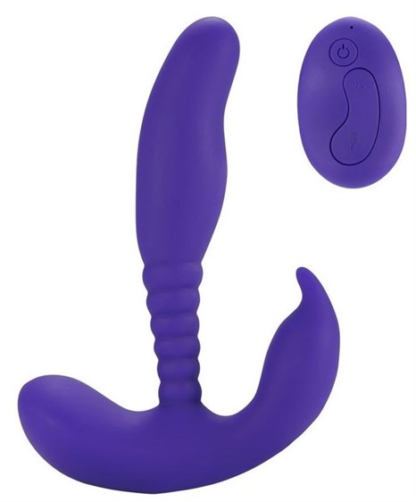 Фиолетовый стимулятор простаты Remote Control Anal Pleasure Vibrating Prostate Stimulator - 13,5 см. - фото 444288