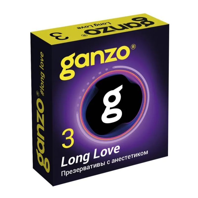 Презервативы с анестетиком для продления удовольствия Ganzo Long Love - 3 шт.