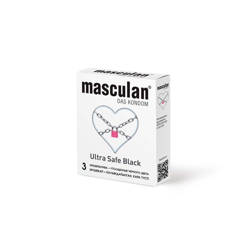 Презервативы "MASCULAN 4 ULTRA SAFE BLACK № 3" (ультрапрочные) 3 шт.