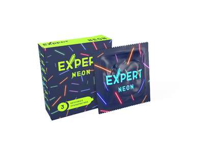 ПРЕЗЕРВАТИВЫ EXPERT NEON № 3 (СВЕТЯЩИЕСЯ), 3 штуки
