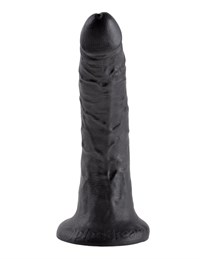 Чёрный фаллоимитатор с присоской 7" Cock - 17,8 см.