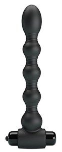 Черный анальный вибромассажер Lynn - 18,2 см.