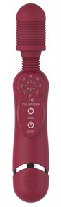 Красный универсальный массажер Silicone Massage Wand - 20 см.