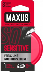 Ультратонкие презервативы в железном кейсе MAXUS Sensitive - 3 шт.