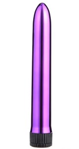 Фиолетовый классический вибратор - 18 см.