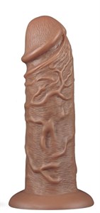 Коричневый фаллоимитатор Cubby dildo - 26,6 см.