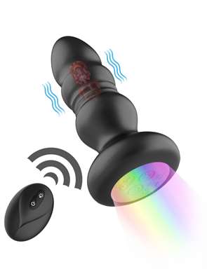 Светящаяся анальная пробка с возвратно-поступательной функцией SW3024