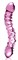 Розовый стеклянный двухголовый стимулятор Icicles №55 - 19,5 см. - фото 285909