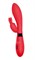Красный вибратор Yonce с клиторальным зайчиком - 20,5 см. - фото 292221