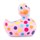 Розовый вибратор-уточка I Rub My Duckie 2.0 Happiness в разноцветный горох - фото 293182