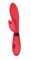 Красный вибратор Leyla с клиторальным отростком - 20,5 см. - фото 293397