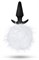 Силиконовая анальная пробка с белым заячьим хвостом Fur Pom Pom - 12,7 см. - фото 296238