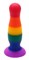 Разноцветная анальная пробка COLOURFUL PLUG - 12,5 см. - фото 298864