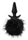 Силиконовая анальная пробка с чёрным заячьим хвостом Bunny Tail Pom Plug - 12,7 см. - фото 301982