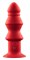 Красный ребристый анальный вибромассажер - 12,7 см. - фото 302189