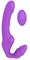Фиолетовый безремневой страпон с 9 режимами вибрации и пультом ДУ - фото 304968