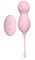 Нежно-розовые вагинальные шарики VAVA с пультом ДУ - фото 308583