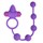 Фиолетовое эрекционное виброкольцо с анальной цепочкой Triple Pleasure - фото 312597