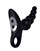 Черный силиконовый анальный вибромассажер-ёлочка с колечком-ограничителем - фото 316810