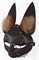 Коричневая маска  Зайка  с меховыми ушками - фото 331500