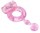 Розовое эрекционное кольцо с вибратором и хвостом - фото 384222