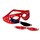 Красная кожаная маска со съёмными шорами - фото 388669