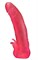 Розовая насадка для страпона с клиторальными лепестками - 20 см. - фото 390323