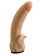Телесная гелевая насадка-фаллос с клиторальными лепестками - 18,5 см. - фото 390342