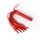 Красная плеть  Ракета А  с рукоятью из латекса и хвостами из кожи - 50 см. - фото 391077