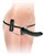 Черный страпон с вагинальной пробкой Deluxe Vibrating Penetrix Strap-On - 19 см. - фото 394562