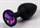Черная силиконовая анальная пробка с фиолетовым стразом - 7,1 см. - фото 394646