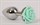 Серебристая анальная пробка с зеленой розочкой - 7,6 см. - фото 395358