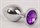 Серебристая анальная пробка с фиолетовым стразом - 8,2 см. - фото 395372