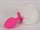 Розовая анальная пробка с белым хвостом  Задорный Кролик - фото 395379