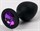Черная силиконовая анальная пробка с фиолетовым кристаллом - 9,5 см. - фото 395387
