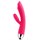 Сливово-розовый вибратор Trysta с клиторальным отростком и движущимся шариком в кончике - 18,6 см. - фото 396127
