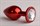 Красная анальная пробка с прозрачным стразом - 7,6 см. - фото 397790