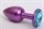 Фиолетовая анальная пробка с голубым стразом - 7,6 см. - фото 397797