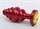 Красная ребристая анальная пробка с жёлтым стразом - 7,3 см. - фото 397818