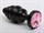 Чёрная ребристая анальная пробка с розовым кристаллом - 7,3 см. - фото 397833