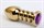 Золотистая фигурная анальная пробка с фиолетовым стразом - 10,3 см. - фото 397870