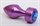 Фиолетовая анальная пробка с широким основанием и синим кристаллом - 7,8 см. - фото 397930