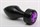 Чёрная анальная пробка с широким основанием и фиолетовым кристаллом - 7,8 см. - фото 397939