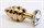 Золотистая ребристая анальная пробка с прозрачным стразом - 7,3 см. - фото 397940