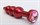 Красная анальная ёлочка с розовым кристаллом - 11,2 см. - фото 397960