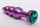 Фиолетовая фигурная анальная ёлочка с зелёным кристаллом - 11,2 см. - фото 397969